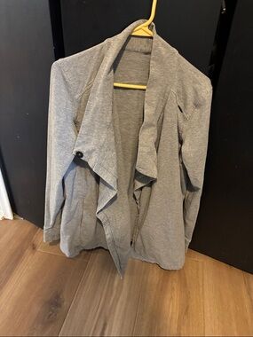 lululemon athletica Heather Gray Draped Open-Front Cardigan